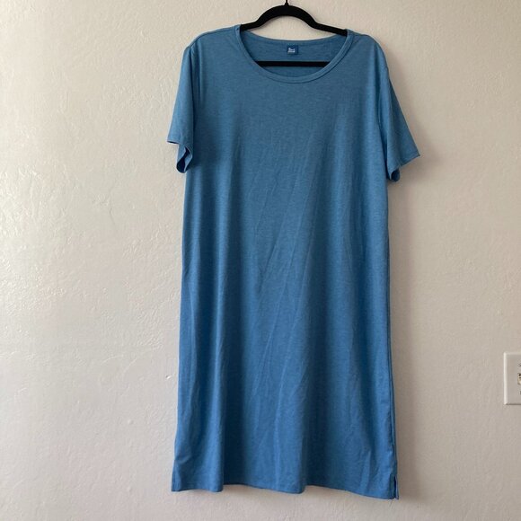 Ripskirt Tee Shirt Dress Pacific Coast Blue Pullover Travel Beach Vacation Large - Picture 2 of 7